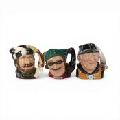 Royal Doulton Character Jugs to include:- The Trapper D6609, Yachtsman D6622, Dick Turpin D6528.
