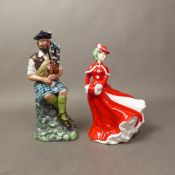 Royal Doulton figure The Piper HN2907 (2nd), together with Royal Doulton Pretty Ladies figure Chris