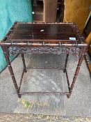 Oriental faux bamboo side table H67cm x W53cm x D36cm