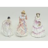 Royal Doulton Lady Figurines to include:- Danielle HN3001, Joy HN4053, Sharon HN3603. Tallest:-