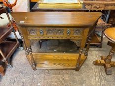 Old Charm oak hall/console table with single drawer W107cm x H77cm x D33cm