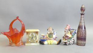 A collection of ceramics to include Febland clown figurine, designed as an organiser, Comical fun