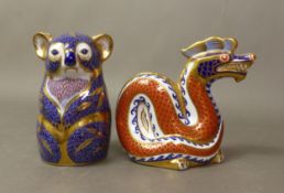 Two Royal Crown Derby paperweights, a Dragon and a Koala, height of tallest 11cm, no stoppers (2).