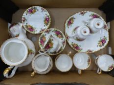 Royal Albert Old Country Roses pattern 22 piece tea set (1 tray).
