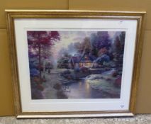 Limited edition framed and glazed print of Stillwater Cottage, Peaceful Cottages I by Thomas