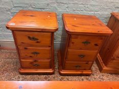 A pair of Ducal Victoria Pine bedside cabinets H71cm x D47cm x W47cm