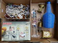 A mixed collection of items to include a boxed set of vintage mixer glasses, glass Galileo