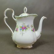 Royal Albert Colleen pattern coffee pot, 1st quality.
