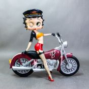 Betty Boop resin figurine on a motorbike, (1 brake lever absent) King Features Syndicate/GP
