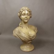 Weathered fibre glass bust, Venus/Aphrodite Goddess of Love, height 41cm.