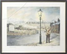 Framed limited edition print by local artist A Foster, titled Echoes of Etruria, depicting