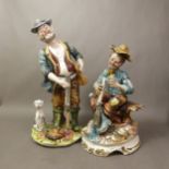 Two large Capodimonte figures, height of tallest 41cm (2).
