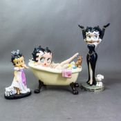 Three Betty Boop resin figurines, King Features Syndicate/GP Securities 2005, 2008, 2013, height