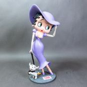 Betty Boop walking Pudgy resin figurine, King Features Syndicate 2010, height 33.5cm.