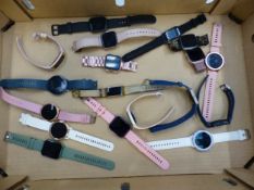 A collection of 18 fitness/smart type watches, untested (1 tray).