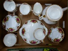 Royal Albert Old Country Roses pattern 22 piece tea set (1 tray).