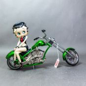Betty Boop resin figurine on a motorbike, King Features Syndicate/GP Securities 2002, height 22cm.