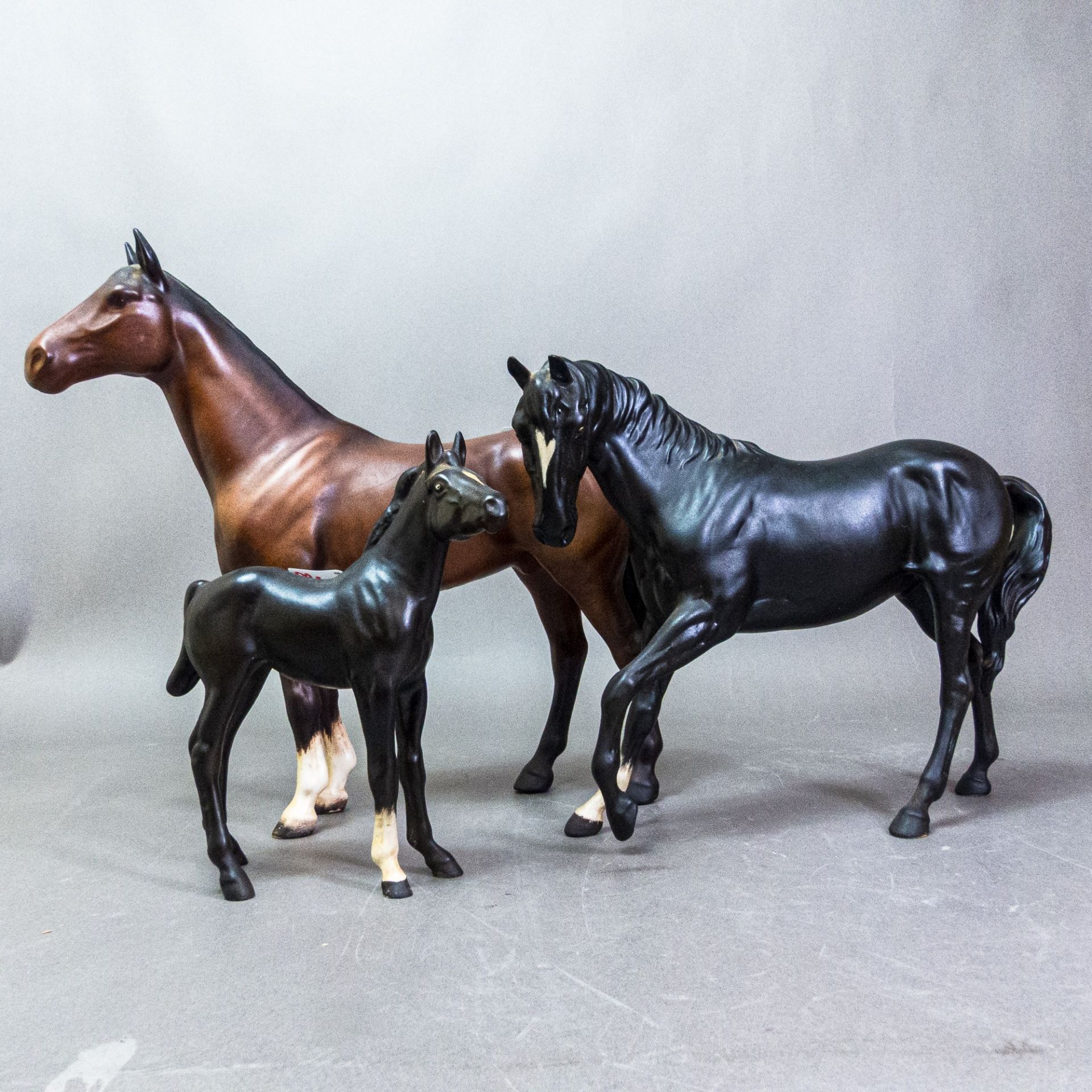 Beswick Black Beauty and Foal together with a Beswick 'The Winner' 2421 (3).