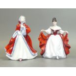 Royal Doulton lady figures to include Rachel HN2936 and Sarah HN2285. (H: 20.5cm) (2)