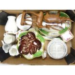 A mixed selection of ceramics to include:- Carlton Ware Rouge Royal leaf dishes , Aynsley Pembroke