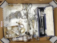 A mixed collection of items to include silver-plated cutlery and tableware including various spoons,