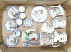 Mixed ceramics to include a Japanese 15 piece coffee set, together with Royal commemorative ware,