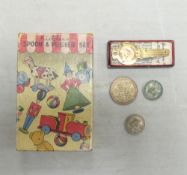 A collection of items to include King George V crown, dated 1931, two 1948 one shilling coins,