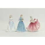 A collection of Royal Doulton figures to include Elaine, Linda & Kirsten. (3)