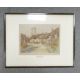 Framed lithograph print featuring Godshill, I.O.W, depicting a picturesque scene of the historic - Image 3 of 3