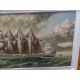 David Higgins, "At Sea Under a Chilean flag" a large Oil painting on wood of 19th century four - Image 3 of 9