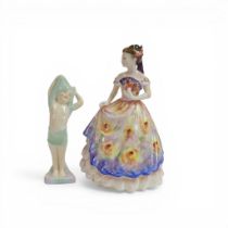 Royal Doulton Lady figure Rosemary HN3698 and To Bed HN1805. (2)