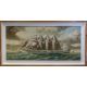 David Higgins, "At Sea Under a Chilean flag" a large Oil painting on wood of 19th century four - Image 1 of 9