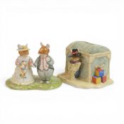 Royal Doulton Brambly Hedge character tableau figures The Bride & Groom and Wilfred and the Toy