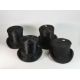 A collection of late 19th/early 20th century black top hats, made from silk plush or fur felt. (4) - Image 2 of 4