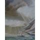 David Higgins, "At Sea Under a Chilean flag" a large Oil painting on wood of 19th century four - Image 9 of 9