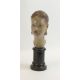 Mid-century plaster bust depicting a young woman, on a wooden plinth, marked Reg-887566 o the back - Image 2 of 6