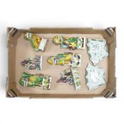 A collection of Chinese stoneware decorative items, including Foo Dogs, etc (1 tray).