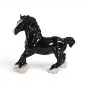 A Beswick Collector’s Club model of a black Cantering Shire Horse, one of only 735 made especially