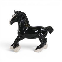 A Beswick Collector’s Club model of a black Cantering Shire Horse, one of only 735 made especially