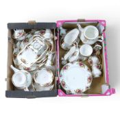 Royal Albert Old Country Roses part tea and dinner sets to include two teapots, gravy boat, gravy