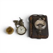 German Milli -Amp Volt gauge, C1930s, boxed and two pocket watches. (3)