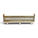 A Decorative Brass And Steel Fire Fender With Claw Feet. H:-25cm x W:-89cm COURIER OR COLLECTION