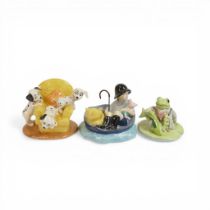 Royal Doulton Walt Disney Tableau figures The Brain of Pooh, 101 dalmation pups in the armchair