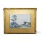 Late 19th/ early 20th century framed watercolour landscape, depicting a tranquil countryside - Image 1 of 3