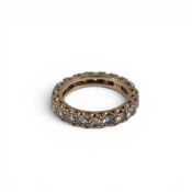 9ct gold eternity ring, set with white stones, size L, 3.3g.