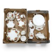 Royal Albert Old Country Roses part tea and dinner set to include teapot, six teacups, five saucers,