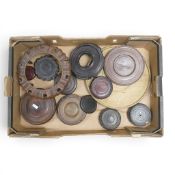 A collection of hardwood Oriental vase stands (1 tray).