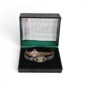 Ladies 9ct gold Rotary wristwatch with 9ct gold bracelet, 15.4g together with Ladies Senate Silver