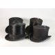 A collection of late 19th/early 20th century black top hats, made from silk plush or fur felt. (4) - Image 4 of 4