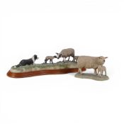 Border Fine Arts, Texel Ewe and Lamb, model no.120 by Ray Ayres & Son, together with Border Fine